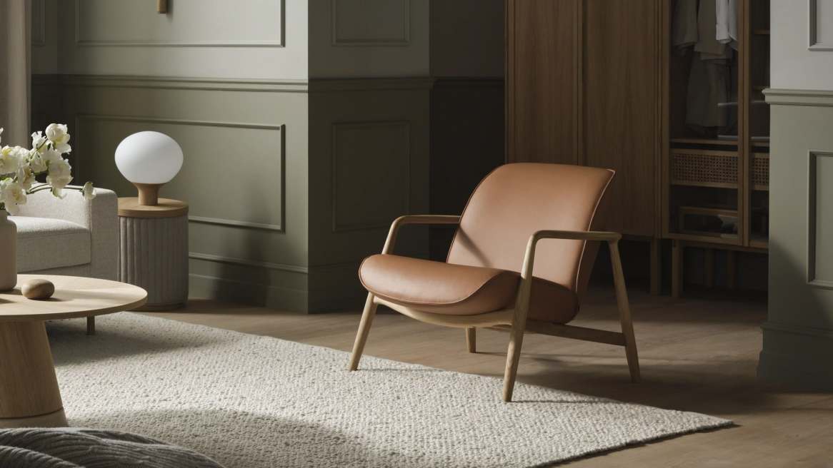 BOLIA Rigato Pouf in a lounge environment