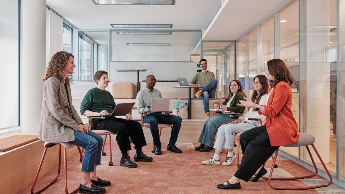 Steelcase Flex Rocker Stool in an office environment