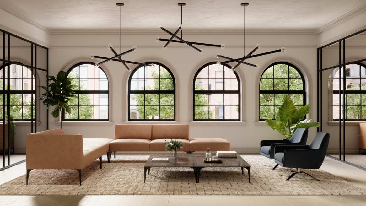 West Elm Work Mesa Lounge Setting