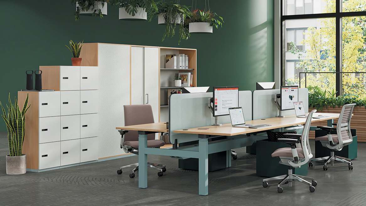 Steelcase Share It Lockers in office environment