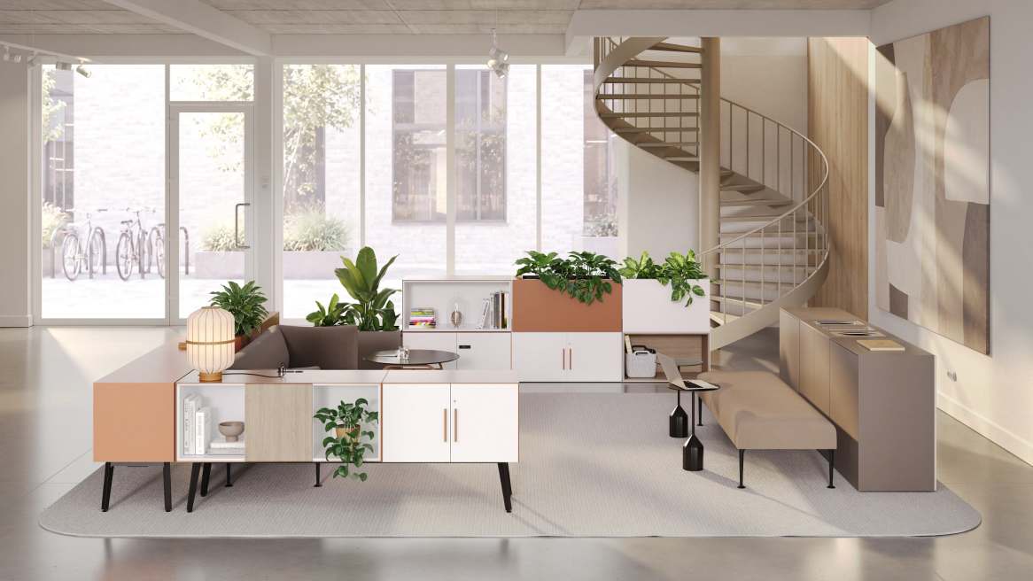 Volum Art storage solutions in an lounge environment