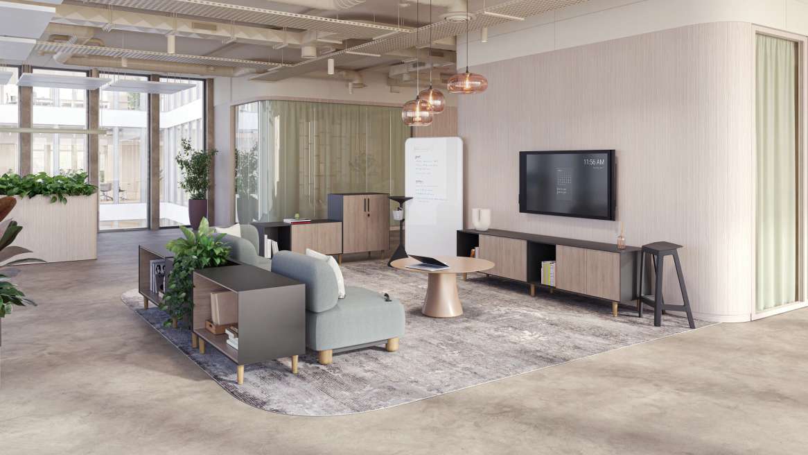 Volum Art storage solutions in an lounge environment