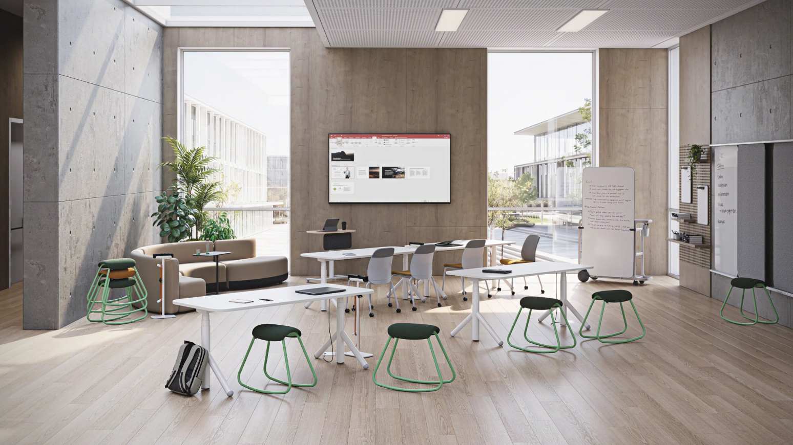 Steelcase Flex Rocker Stools in a learning environment