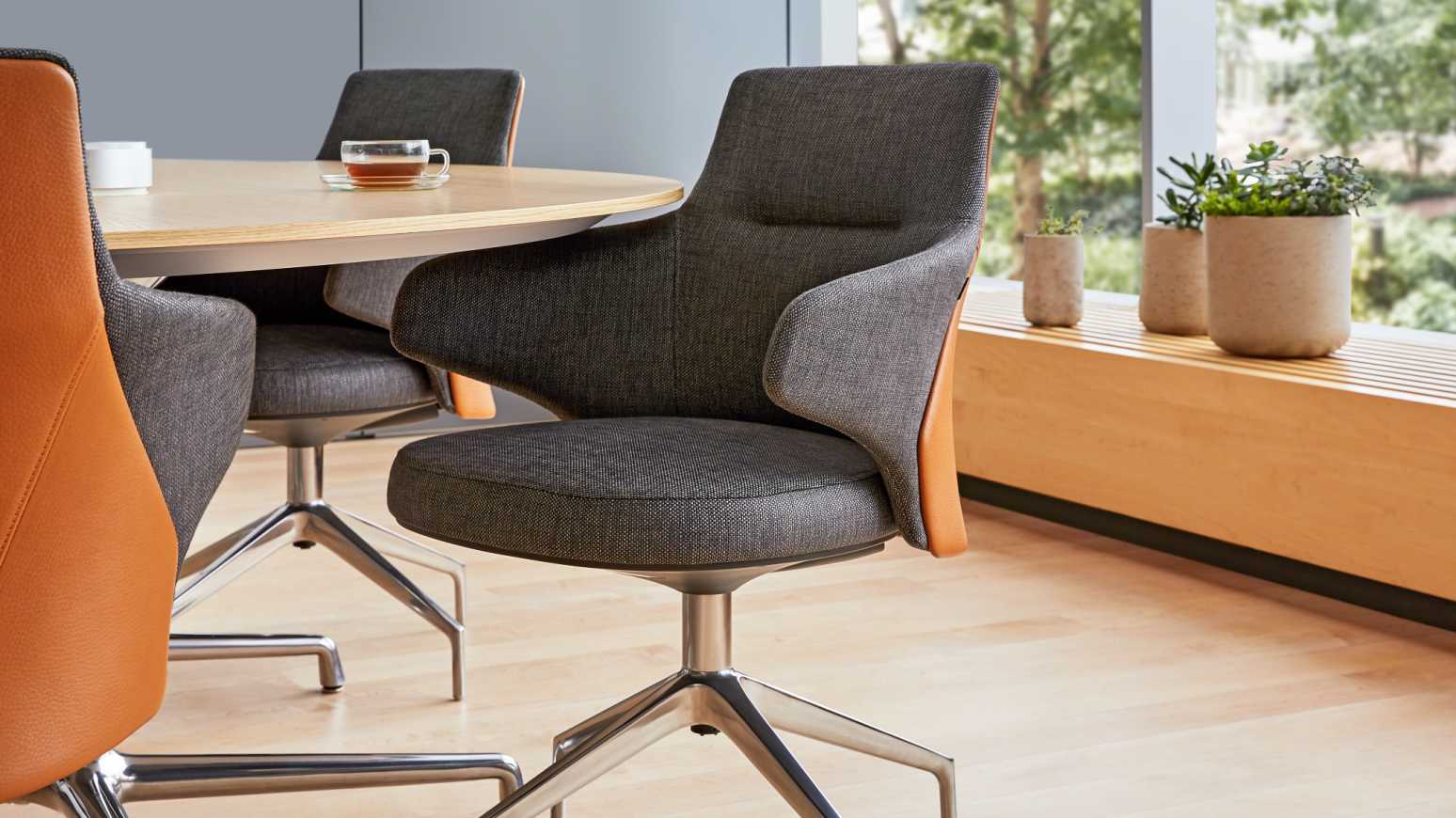Close up of Massaud Conference Seating in office environment