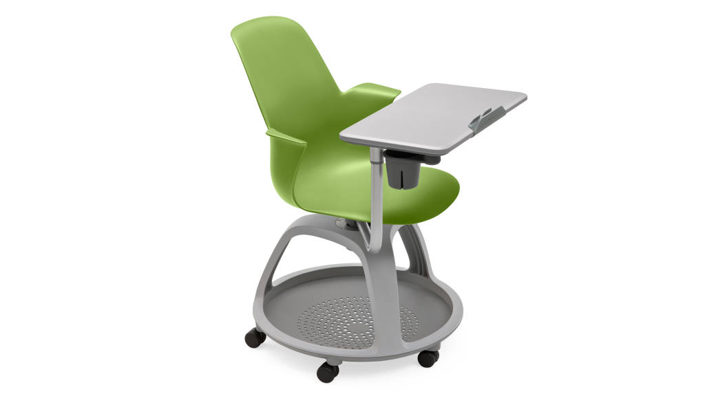 Node chair tripod-base with tablet stand and cupholder (color: wasabi)