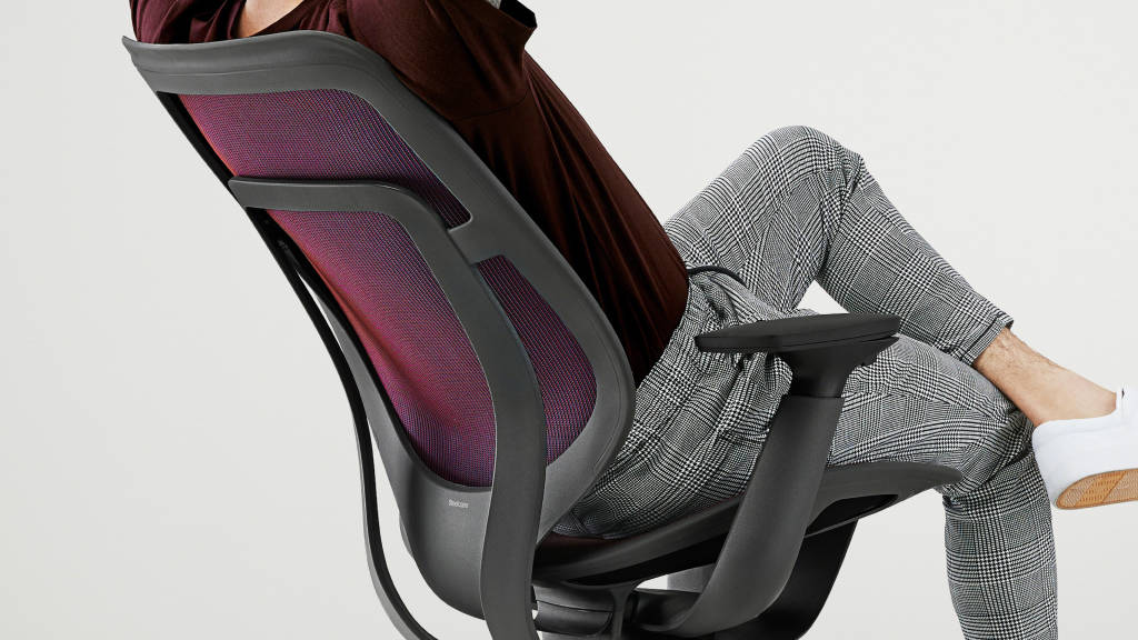 Back of the Steelcase Karman mesh chair