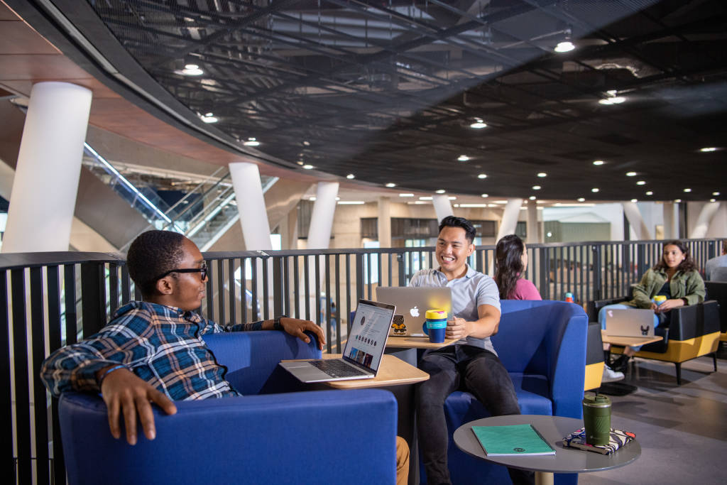 Students studying in the James McCune Smith Learning Hub