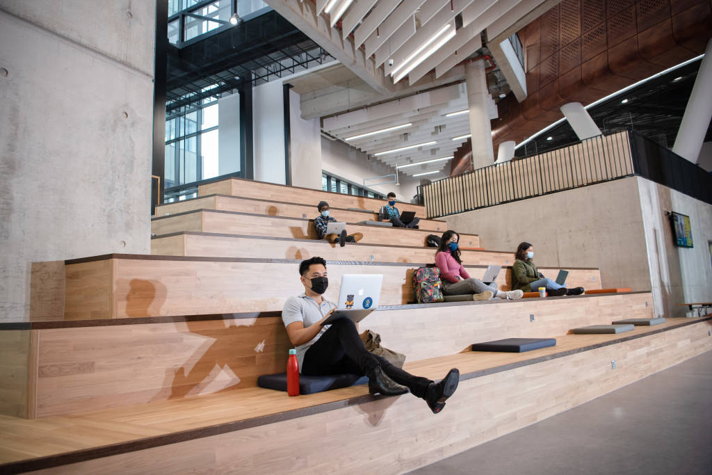 Students studying in the James McCune Smith Learning Hub