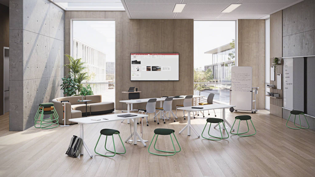 Steelcase Flex Rocker Stools in a learning environment