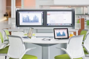 Cobi Collaborative chairs in a meeting setup