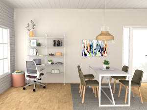 small home office space in dining room