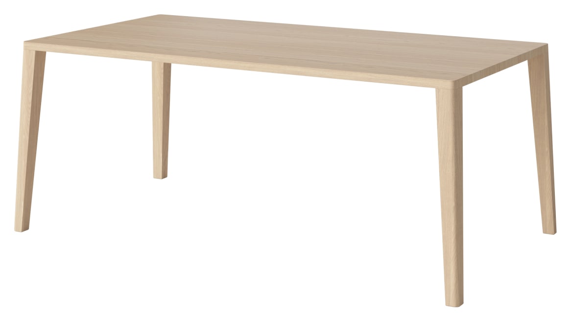On-white image of the Graceful Dining Table in a rectangular shape and light finish.