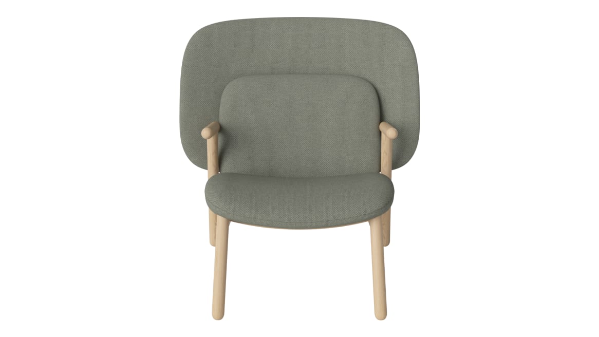 Armchair with medium back in green