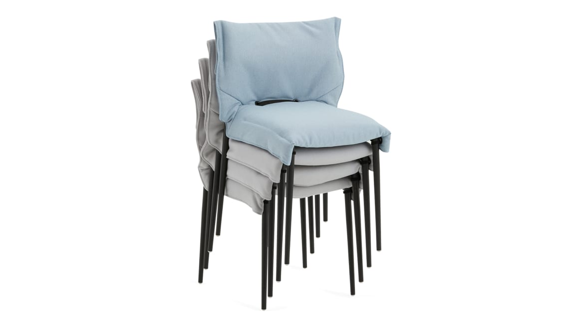 stacked Simple Chairs with slipcover
