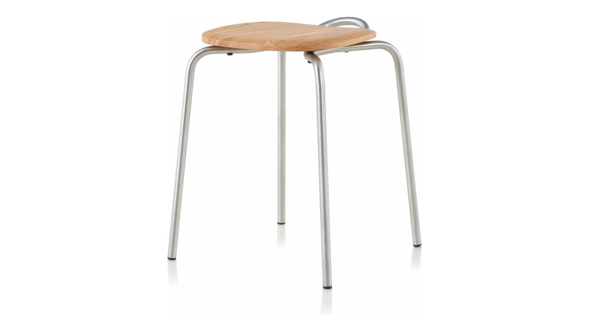 Forcina Low Stool in a natural ash color