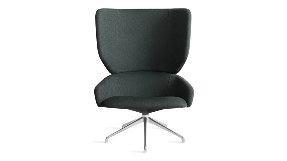 green heads up swivel chair with metal legs