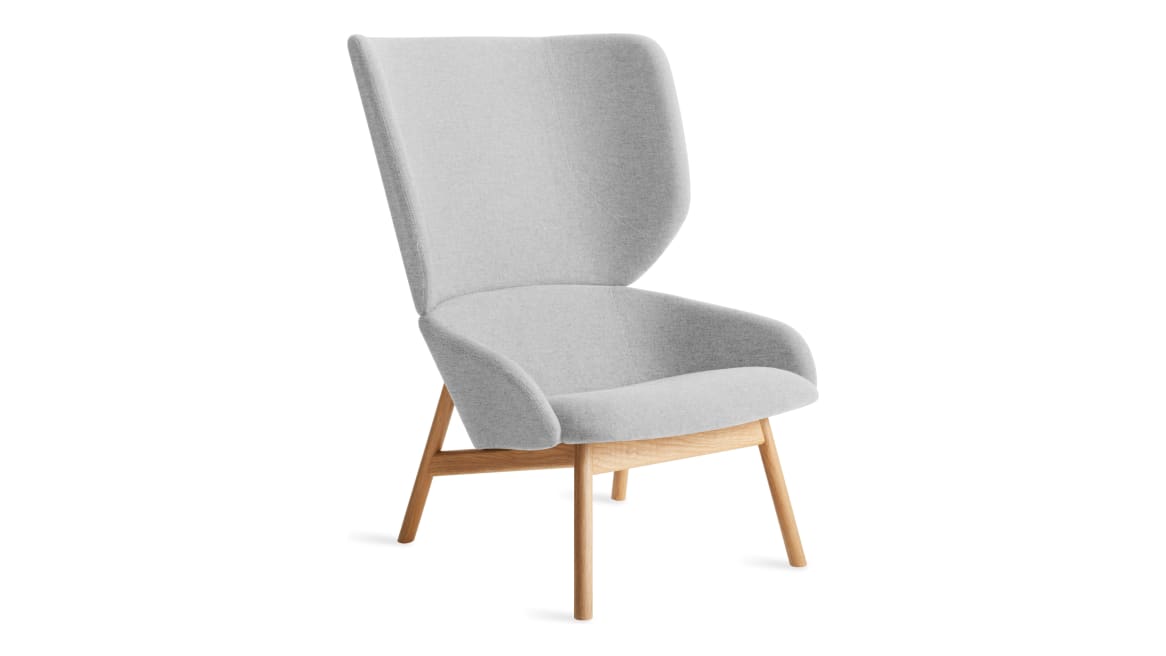 gray heads up lounge chair with wooden legs