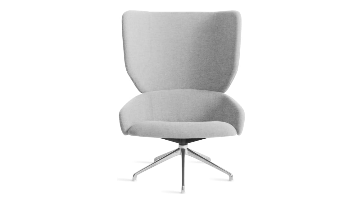 gray heads up swivel chair with metal legs
