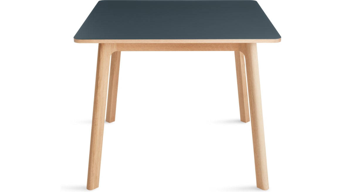 green apt square cafe table with wooded legs
