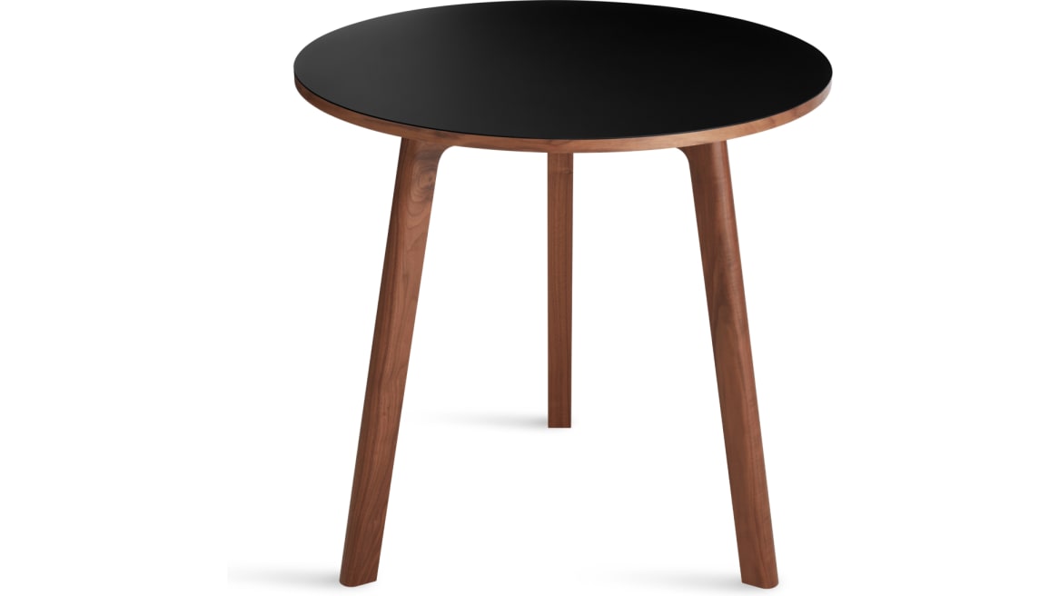 apt round cafe table with walnut legs