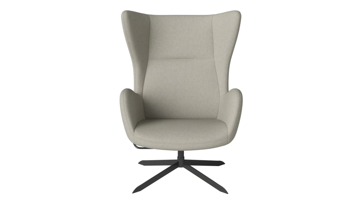 Solo armchair with return swivel function