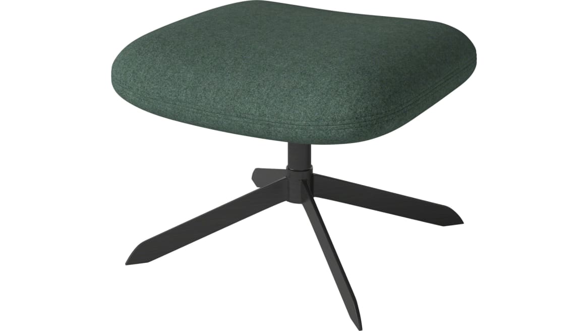 side view of a solo stool with green cushion