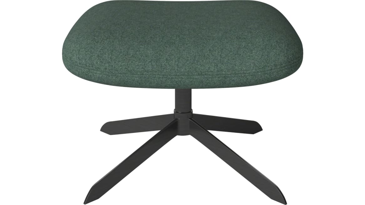 on white image of a solo stool with green cushion