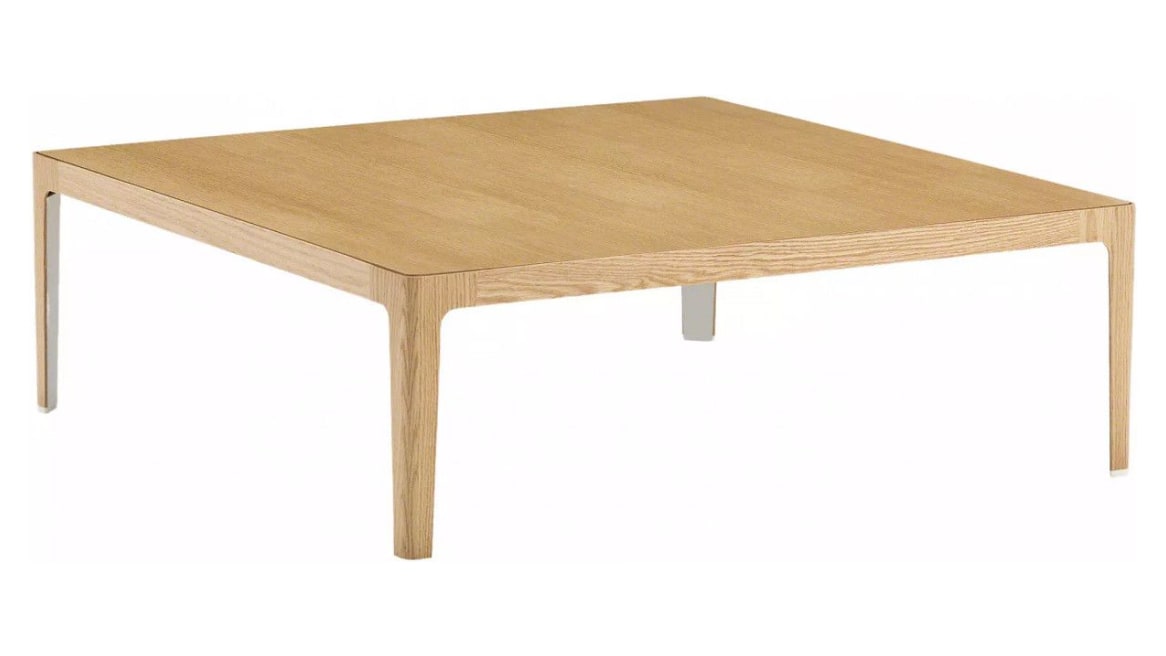 CG_1 Low Square Occasional Table, 42"D, Wood Leg