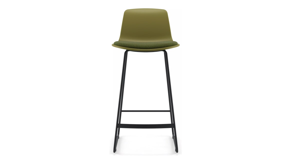 Sled Base Counter-Height Stool with Upholstered Insert