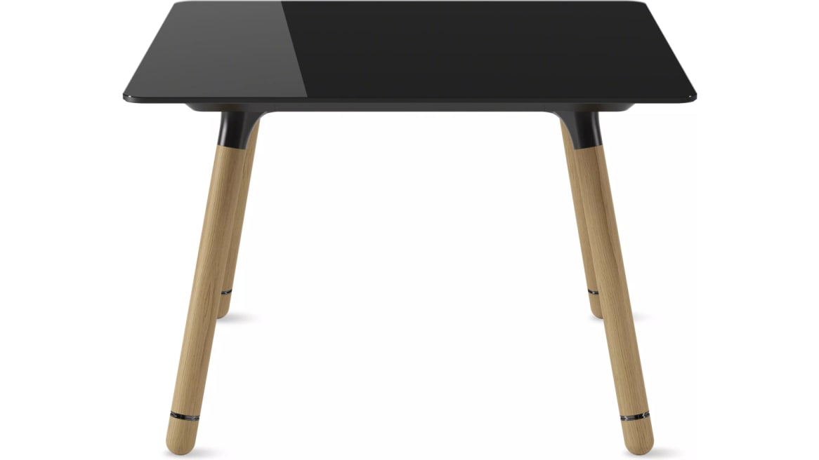Potrero415 Light Work-Height Square Table with Wood Legs, 36"W x 36"D