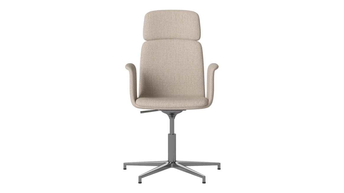 Palm fully upholstered CEO chair with arms and glides