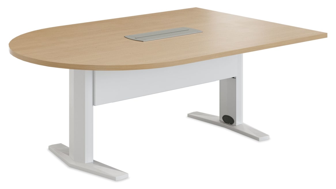 D Shaped Table with Aluminum Base