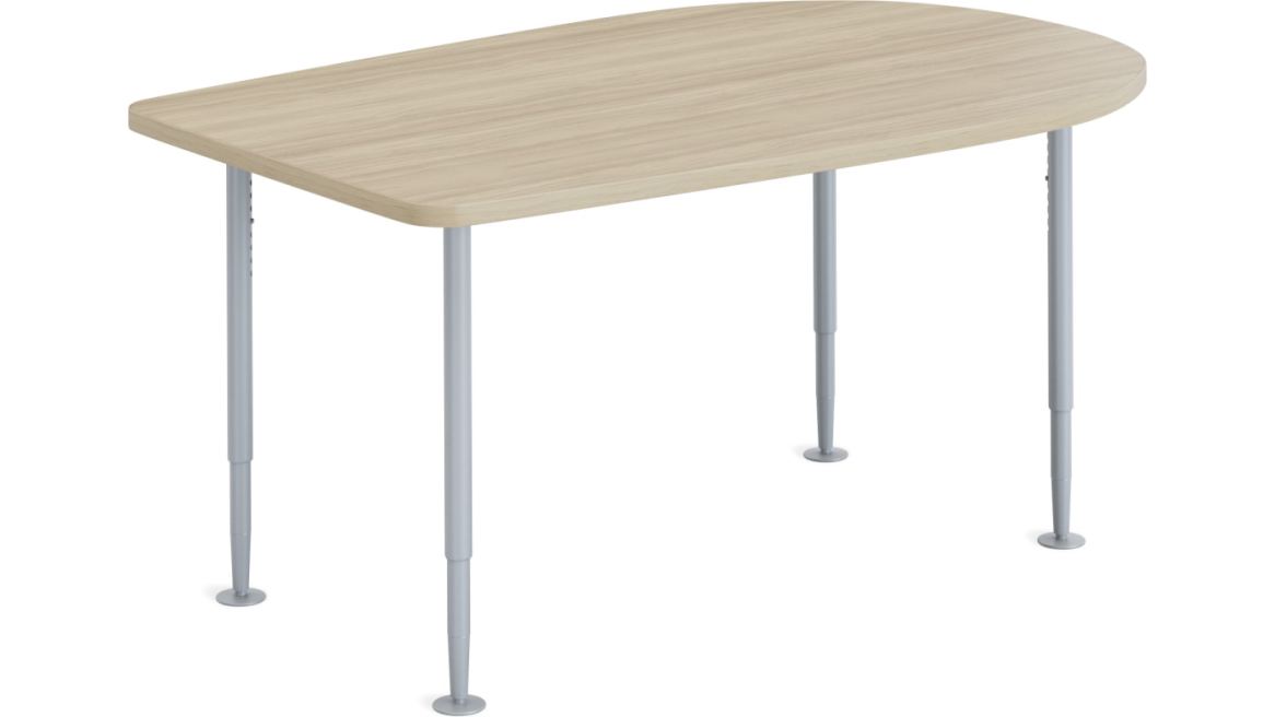 Universal Tables: Tapered Penninsula Table w/ Adjustable-Height Post Legs