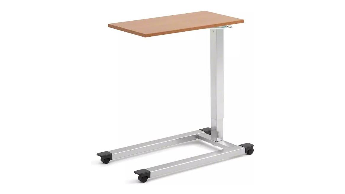 Mobile Overbed Tables with C-Base with Thermoformed Top
