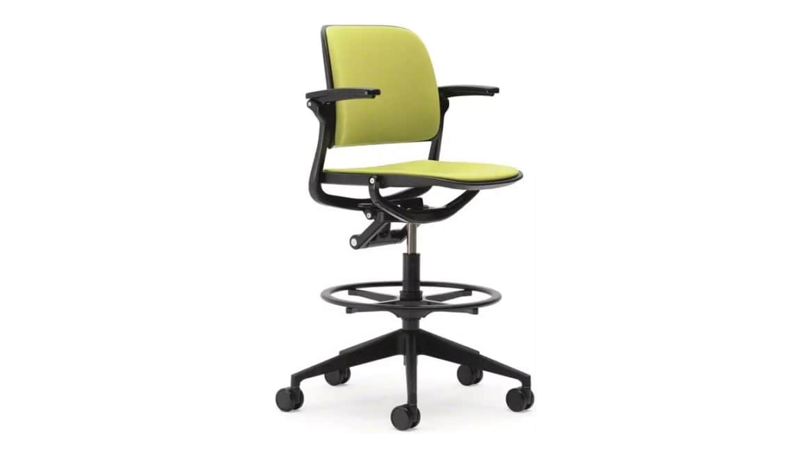 Cachet Swivel Base Stool with Upholstered Seat and Back