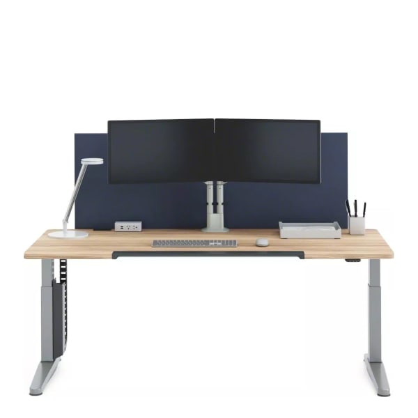 48x24 Inches Adjustable Height Electric Standing Desk with Keyboard Tray,Sit Stand Up Desk Computer Desk for Home Office(Vintage Brown), Size: 48 x 24