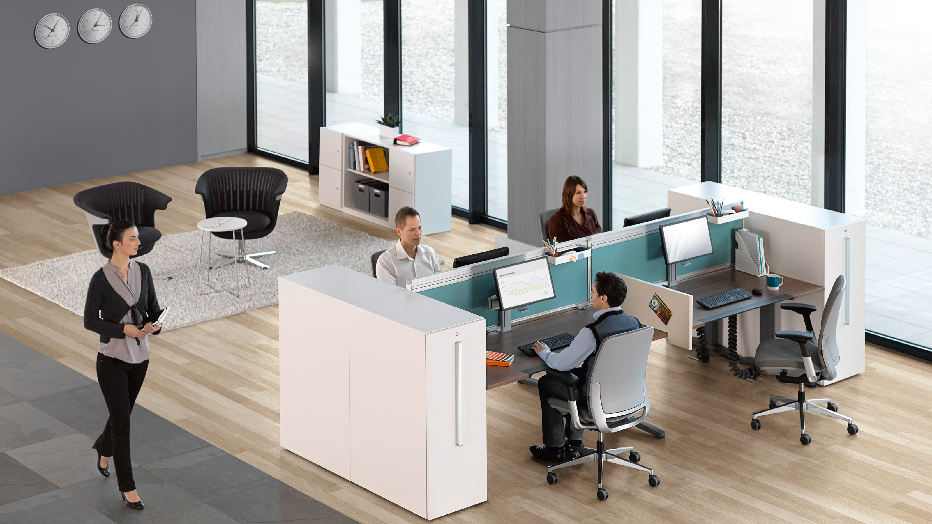 High Density Workspace Storage & Divider Steelcase
