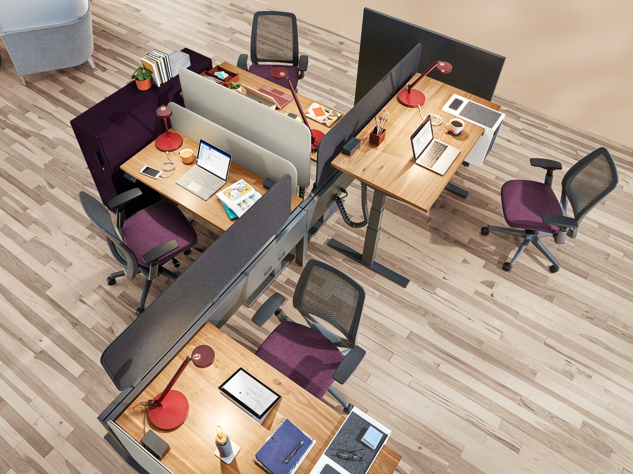 Answer Fence Office Desk Barrier with Access to Power | Steelcase