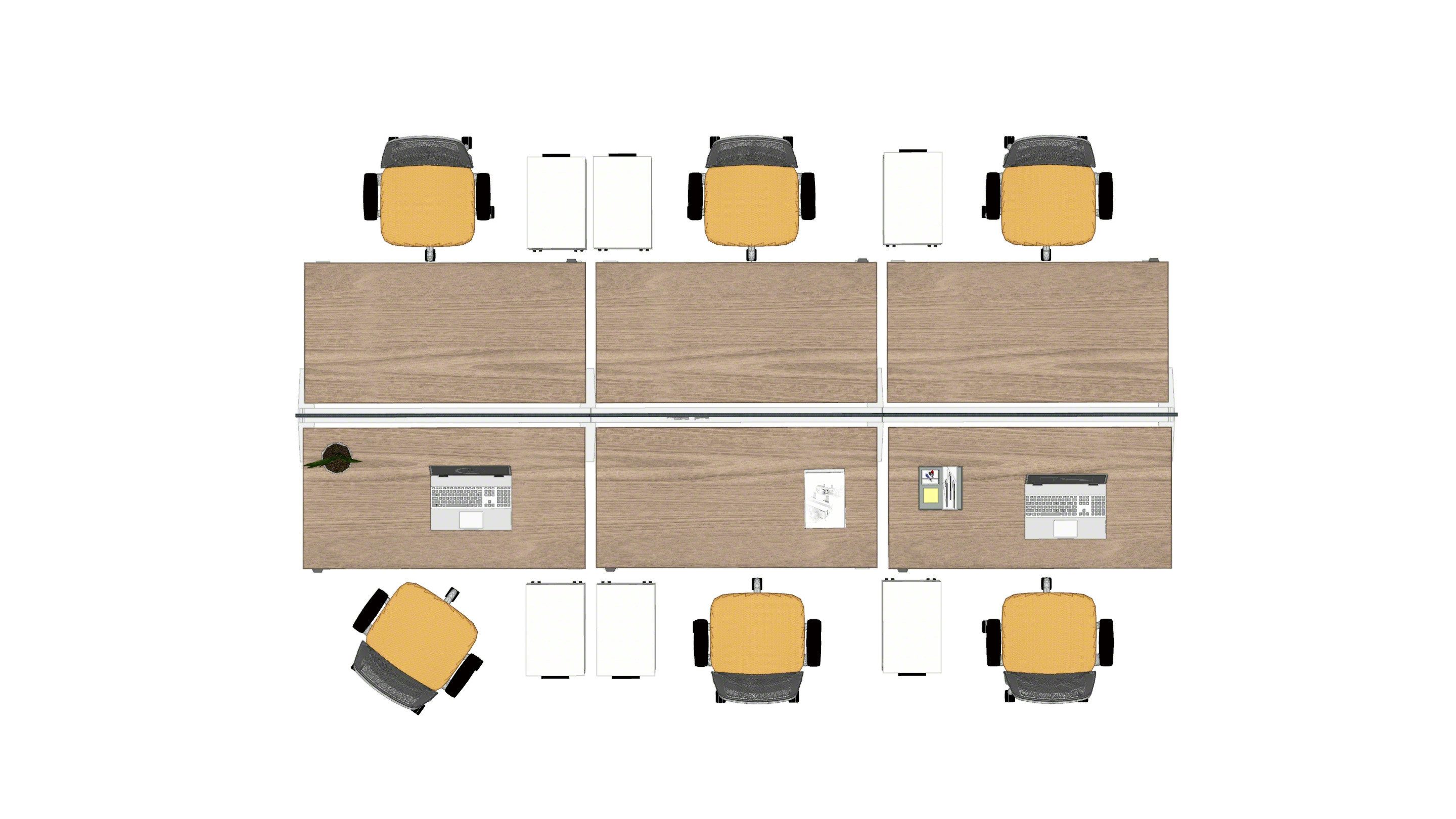 Amia Chair 3D Knit Back, Answer Fence, Migration SE Desk T leg, Pedestal Slim, Universal Privacy Modesty Screen Planning Idea