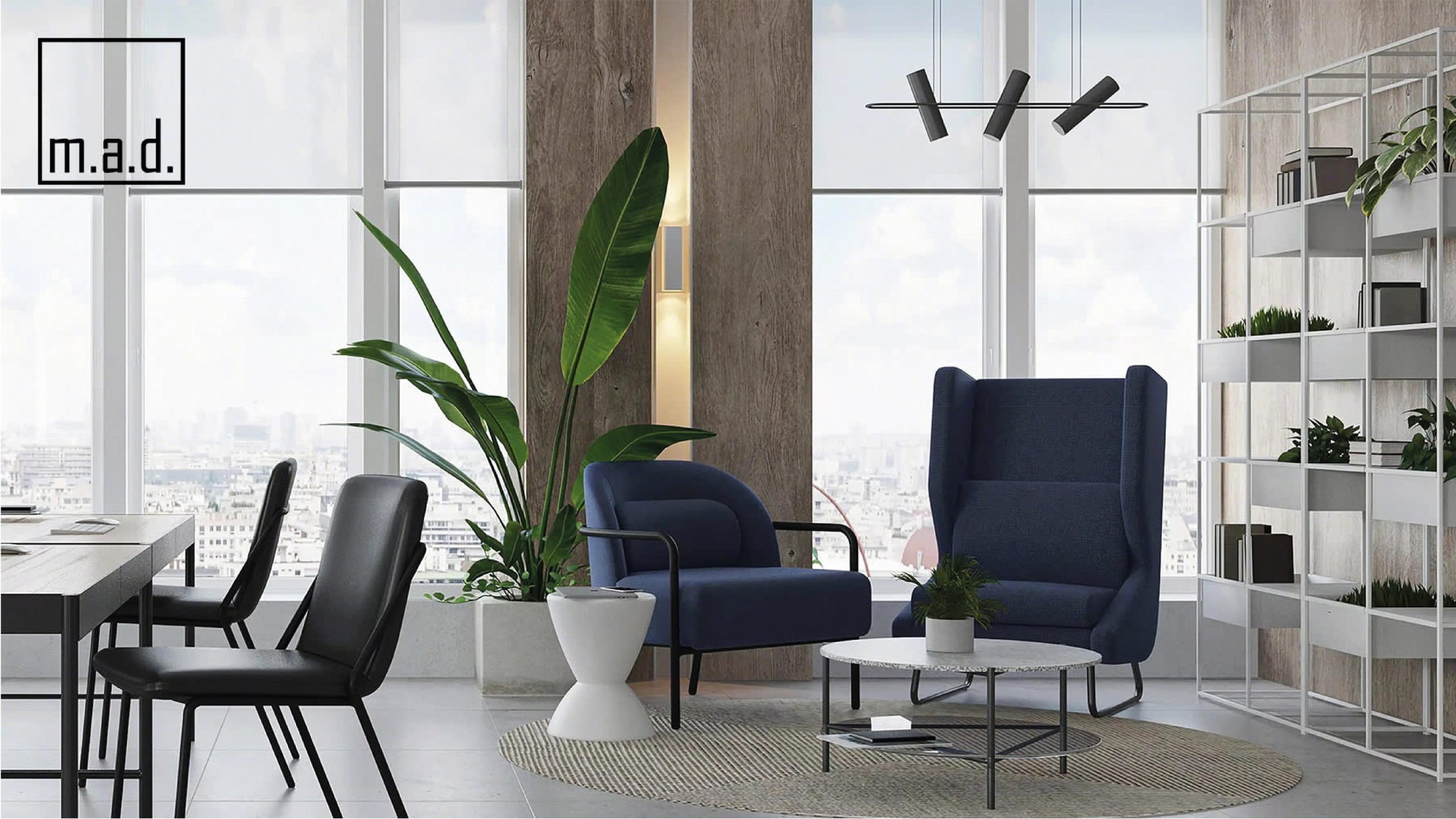 Orangebox lounge environment with brand logo