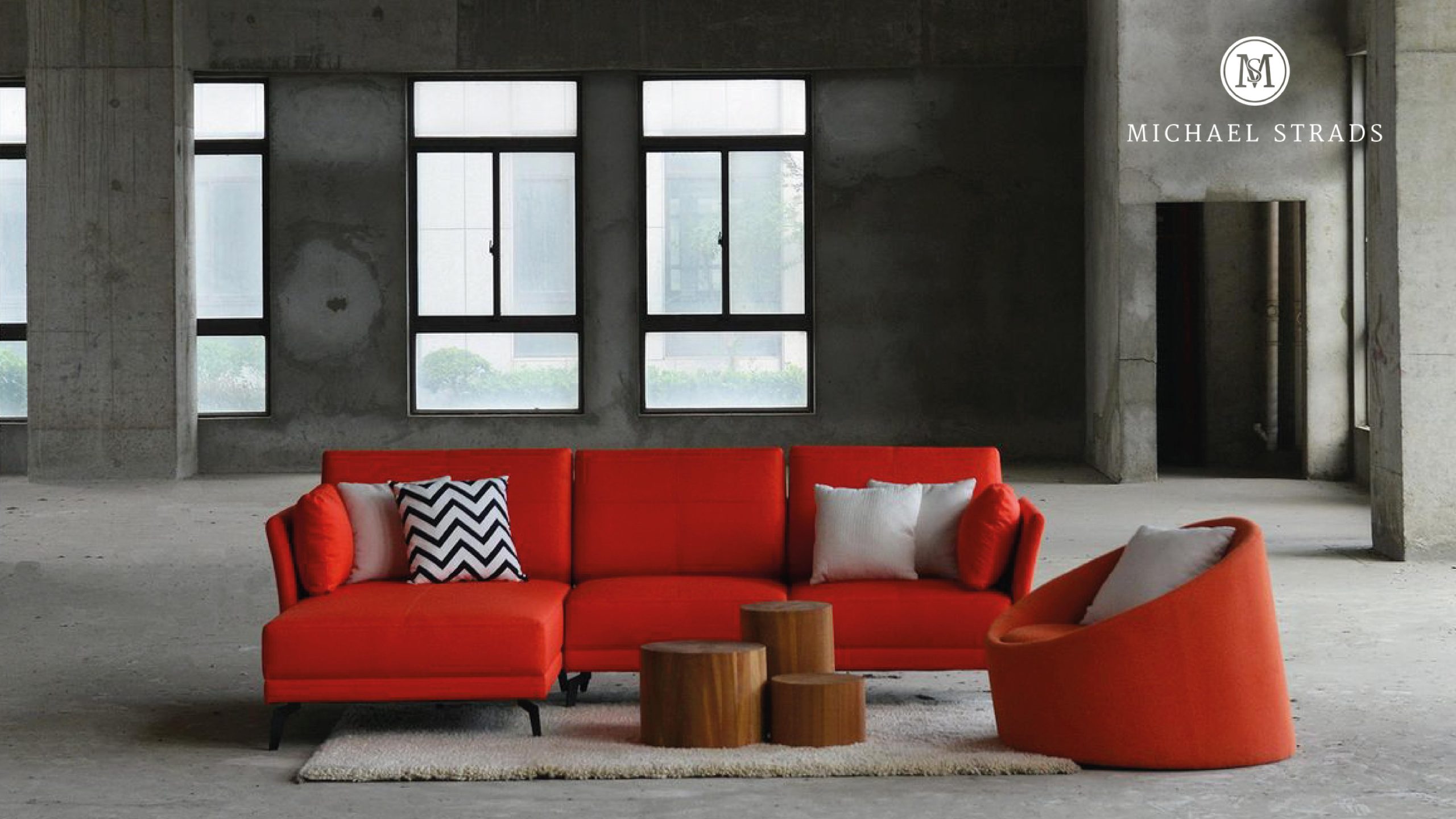 Orangebox lounge environment with brand logo