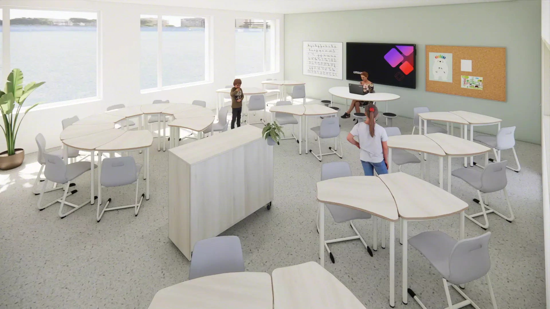 Daisy Modular & Three-Sided Classroom Tables - Steelcase