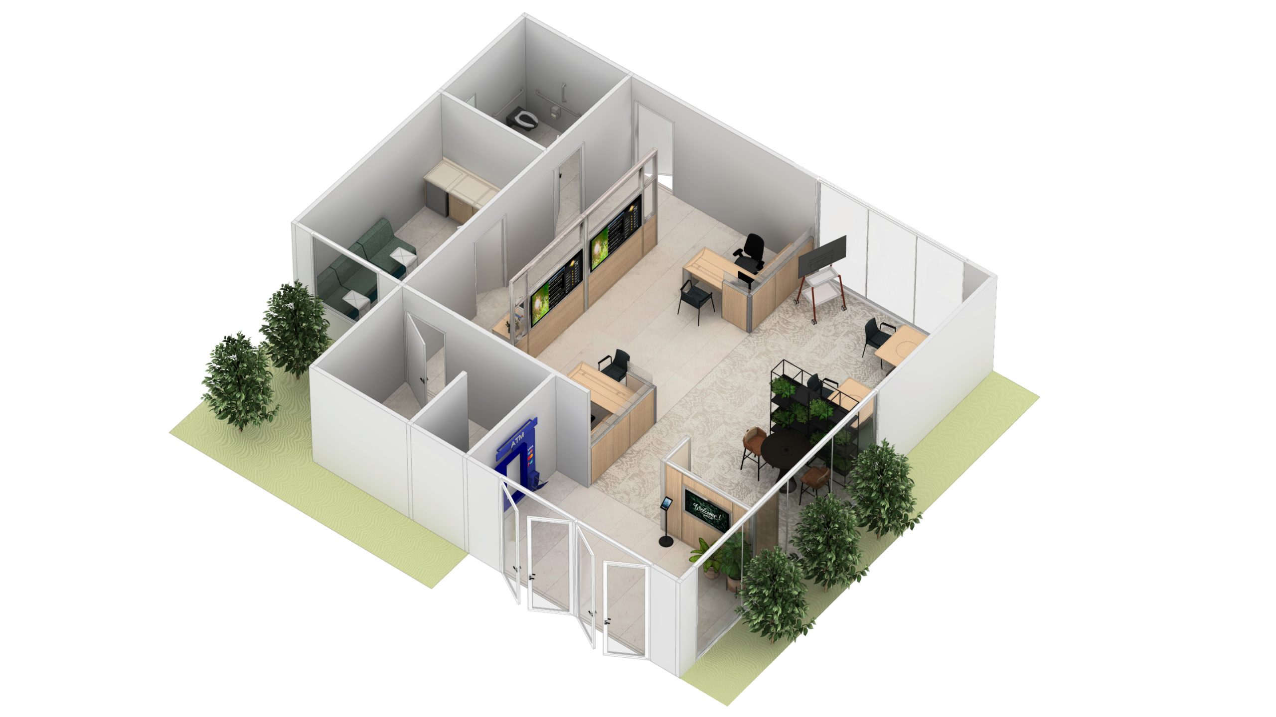 Micro Retail Buildins Retail Banking - Micro Floorplan - APL00061 - Steelcase