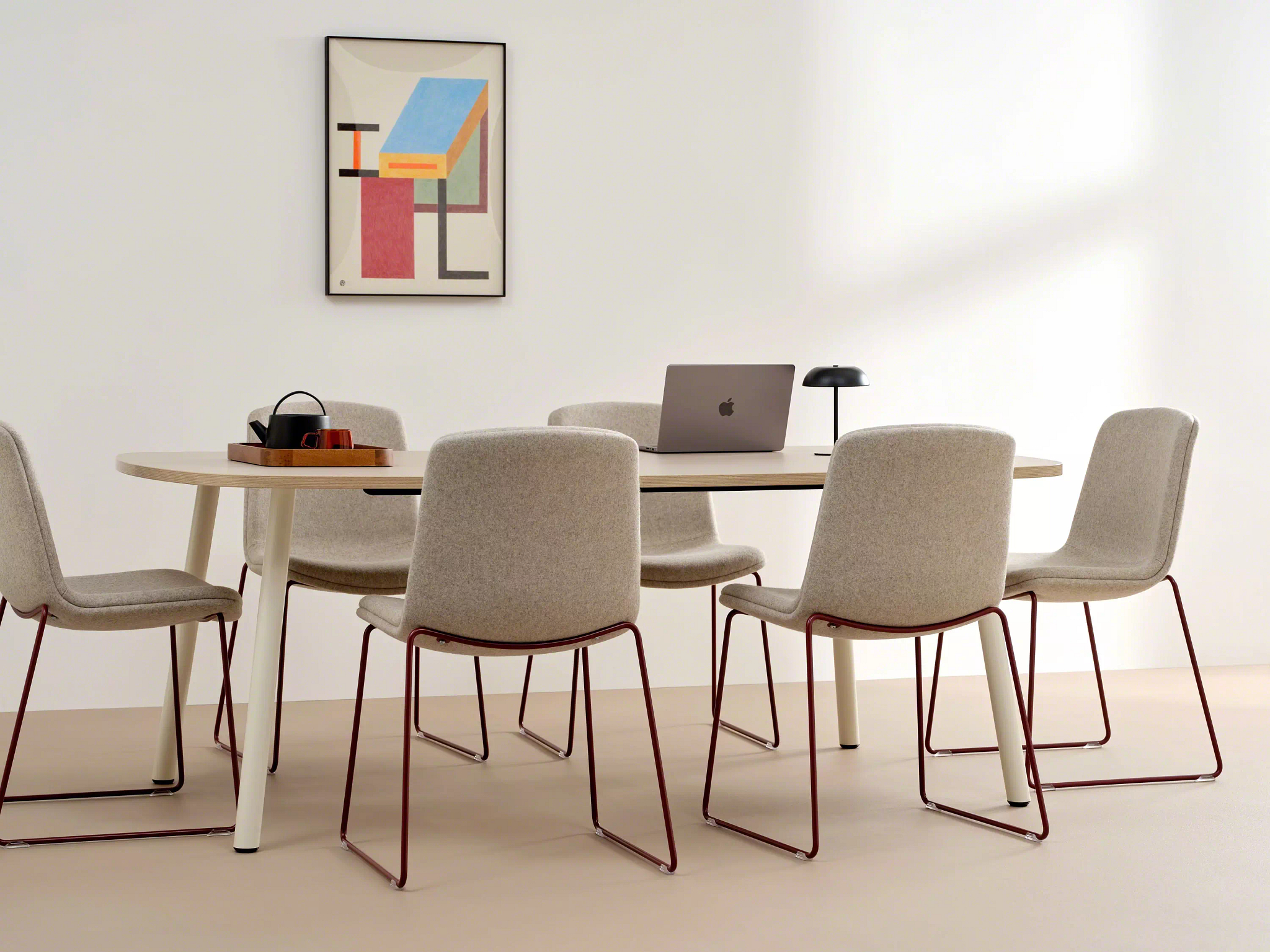 Orangebox Tessel Table in collaborative office environment